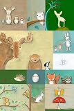 Oopsy daisy Woodland Animal Patchwork Canvas Wall Art by Marisa Haedike, 20 by 30-Inch