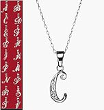 Avon Sterling Silver Diamond Accent Initial Necklace in Velvet Gift Box C