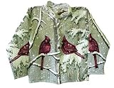 Peace In The Pines Woven Cotton Cardigan With Boucle