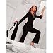 Black Moss Crepe Set With Long Stole (Petite, Tall & Misses Sizes XS-3X)