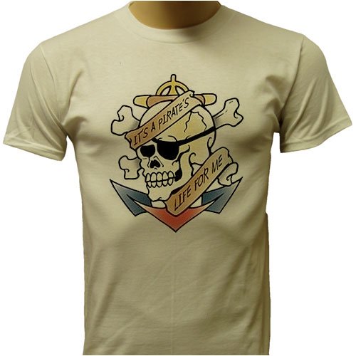 It's A Pirates Life For Me Tattoo T-shirt, Classic Skull Navy Tattoo Design T-shirt, Old School Vintage Tattoo T-shirt Review