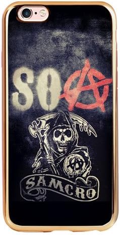 Art Tattoo Sons of Anarchy Samcro TPU Pink Electro Rose Gold Border iPhone 6/6s(4.7) Case.