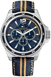 Tommy Hilfiger Mens Blue Grosgrain Strap Watch 1790663