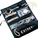 Travel Jewelry Portable Roll Case Pvc Black Microfiber - Household Essentials #6904