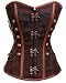 CD-231 - Brown Steampunk Style Overbust Corset with Chain and Stud Detail 