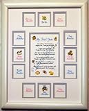 Babys First Year Picture Photo Mat & Frame 11x14 - Boy