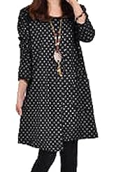 Winter Knee Length Dots Print  Shirt  Dress