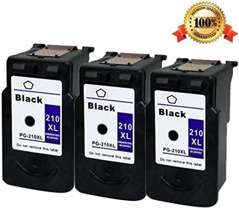 Remanufactured Black Ink Cartridge Replacement for Canon PG-210XL (3 Black) 3 Pack Compatible With PIXMA IP2700 PIXMA IP2702 PIXMA MP240 PIXMA MP250 PIXMA MP490 PIXMA MP270 PIXMA MP495 PIXMA MX320 PIXMA MP460 PIXMA MX340 PIXMA MX350 PIXMA MP280 PIXMA MX42