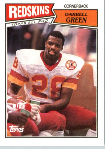 1987 Topps # 77 Darrell Green Washington Redskins Football Card- Near Mint to Mint Condition - In Protective Screwdown Display Case!