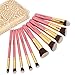 Soobest 10 Piece Synthetic Bristles Makeup Brush Set with Carry Bag - Pink