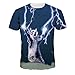 Cfanny Unisex Printed Short Sleeve Jersey Crewneck T-Shirt Top for Couple