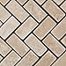 Durango Cream (Paredon) Travertine Tumbled Herringbone Mosaic Tile - Sample Piece