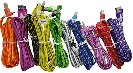 3 Pcs Leaf Tech 10 Feet 3M USB Data Sync Charger Cable Cord for Samsung, HTC, LG &amp; All Android Devices (3 Pack)