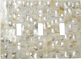 MOTHER OF PEARL Switchplates Outlet Covers, Rocker, GFCI 3 Toggle