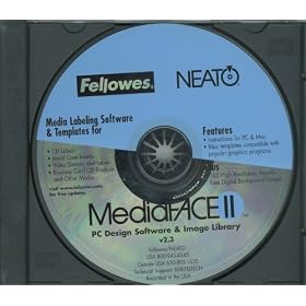 MEDIAFACE VERSION 2.3 PC DESIGN SOFTWARE & IMAGE LIBRARY - MEDIA LABELING SOFTWARE & TEMPLATES BY FELLOW/NEATO