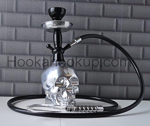 Crystal Head Custom Chrome 1.75L Bottle Hookah with Al Moonla Hose