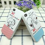 Worldshopping 2pcs Romantic Lovers Gift Sweet Love Theme Hard Back Case Cover Fits Apple iPhone 4 4S