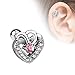 BodyJ4You Tragus Stud Sparkling Heart Helix Cartilage Earring