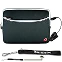 New Black Amazon Kindle DX Carrying Sleeve With Extra Pocket + Determination Hand Strap + E Reader Light (Black)