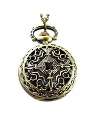 Youyoupifa Wholesale 5pcs/lot Bronze Openwork Cover Stylish Retro Design Quartz Pocket Watch NBW0PN7135-CO3