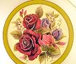 Hand Painted Hanging 10" Red Rose Wall Plate
