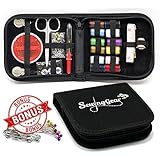 Best Compact Sewing Kit for Home, Travel, Camping & Emergency with Extra Pins & Safety Pins. Great Gift for Beginners, Kids, Girls, Boys, Adults. High Quality Expansive Case. Premium Sew Supplies Set