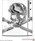 Sony PS3 Skin Chrome Skull on White