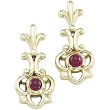 14K Yellow Gold Ruby Earrings