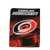 NHL Carolina Hurricanes Super Soft Plush Thermal Blanket / Fleece Couch Throw - Red & Black