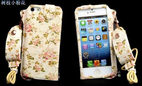 Thinkcase Carryberry 5 5S 5C Pattern Flower Leather phone case neck hanging wear strap rope cover for iphone 5C 5S DF01#