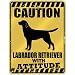 New  Caution : Labrador Retriever With Attitude  Parking Sign Dog