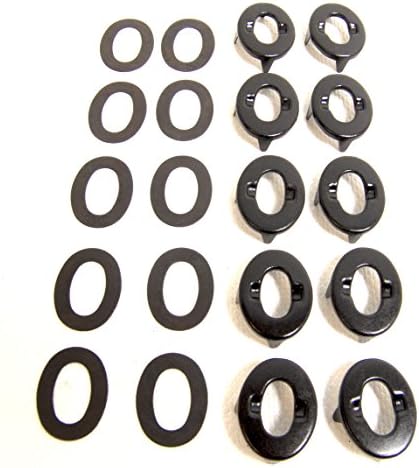 Common Sense Fastener Eyelet/Grommet Portion Only w/Backing Plate, Black Oxide Finish, 10 Piece Set