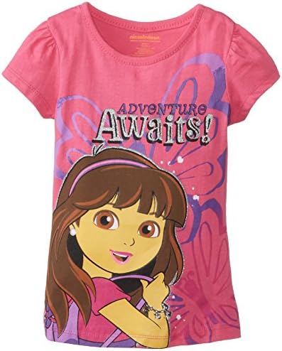 CAN Nickelodeon Baby Little Girls' Dora and Friends Adventure Awaits Screenprint Tee, Purple, 6X