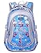 Coofit Flowers Pattern School Backpack for Girls Book Bag for College Bookbag Sky Blue