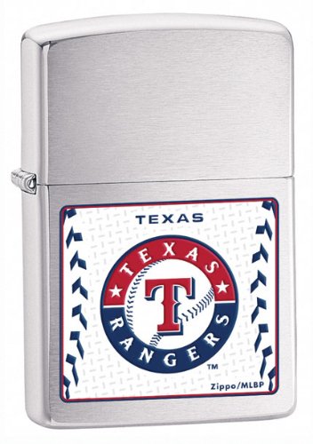 Zippo Texas Rangers Brushed Chrome Lighter