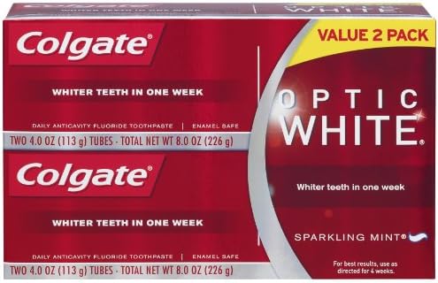 Colgate Optic White Toothpaste Twin Pack, 8 Ounce