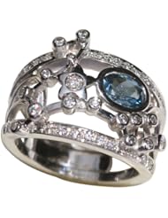 Collection "Constellation Pisces", 18k White Gold, Aquamarine, Natural White Diamonds