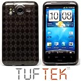 TUF TEK Clear Grey Argyle TPU Candy Skin Cover Case for HTC Inspire 4G / De ....