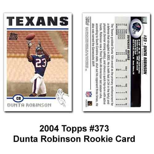 Topps Houston Texans Dunta Robinson Rookie Card