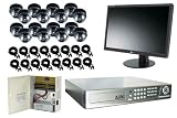 16 channel H.264 DVR Security System and Dome Cameras Complete DVR Package with 19 inch LCD Monitor