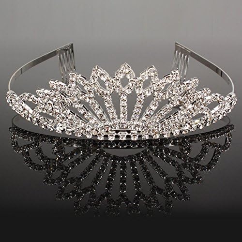Utopkingdaily Charming Rhinestone Flower Buds Design Tiara Crown Headband Comb Pin Wedding Bridal Party Birthday Tiaras