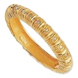 Gold-plated swarovski Crystal Byzantine Style Bangle Bracelet - 8 Inch - JewelryWeb
