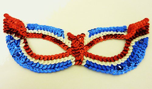 SEQUIN UNION JACK MASK MASQUERADE CARNIVAL FANCY DRESS