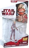 Star Wars The Clone Wars Series 3-1/2 Inch Tall Action Figure - Ahsoka Tano with Green Lightsaber and Removable Helmet