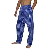 Mens MLB Los Angeles Dodgers Plaid Cotton Thermal Sleepwear / Pajama Pants - Blue & Black (Size: M)