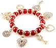 Royal Diamond Lock, Key, Heart Charm Bracelet with CZ pave