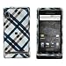 New Navy Blue Brown Plaid Cross Checker Motorola Droid A855 Snap on Cell Phone Case +...