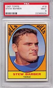 1967 Topps Stew Barber Buffalo Bills #18 PSA 9 MINT (Graded Football Cards)