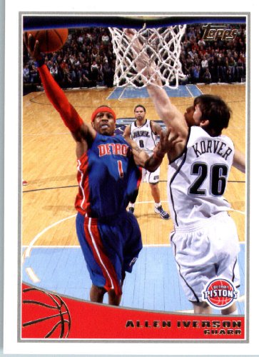 2009/10 Topps NBA Basketball Card #72 Allen Iverson Detroit Pistons MINT Condition- Shipped In Protective ScrewDown Display Case!