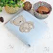 [Lovely Bear] Embroidered Applique Polar Fleece Baby Throw Blanket (30.7 by 39.4 inches)